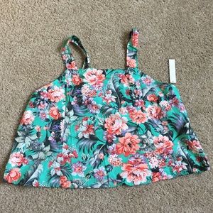 Green Floral Tank Top